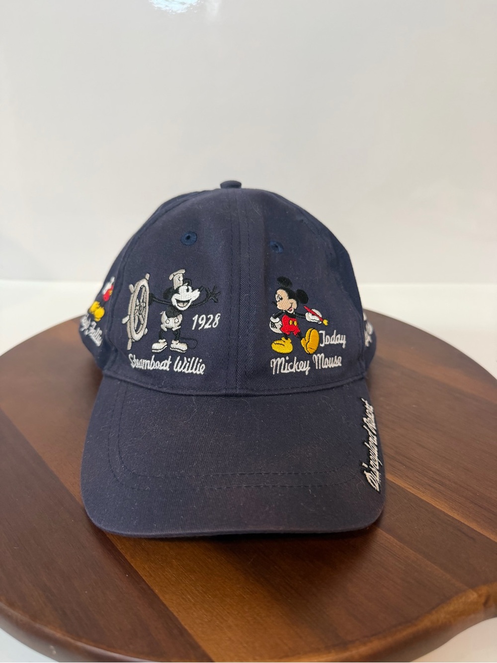 Vintage Disney Parks Mickey Mouse Through The Years Strapback Hat Navy